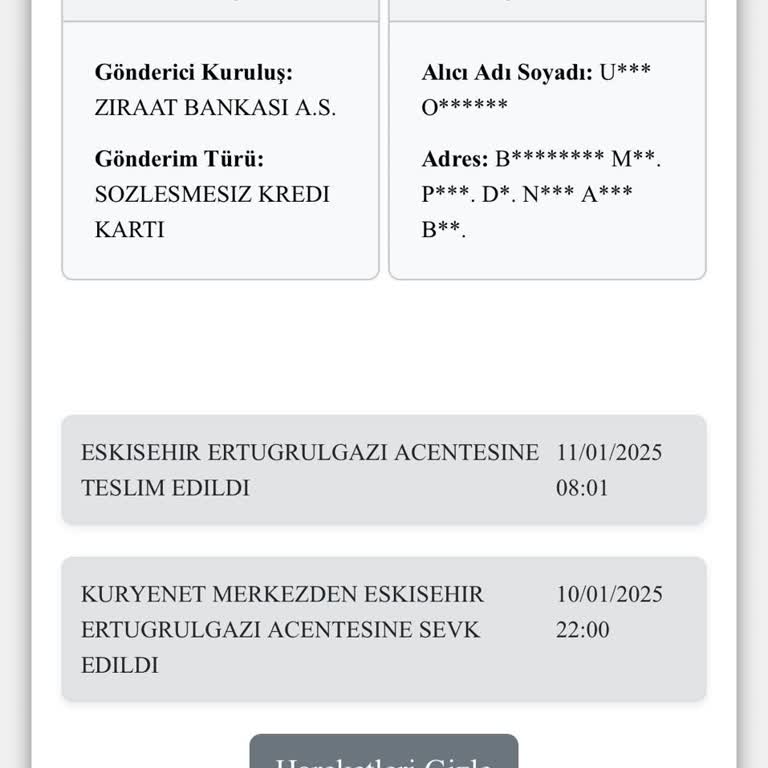 Kredi Kartı Teslimatında Kuryenet Gecikmesi Ve İletişim Sorunu