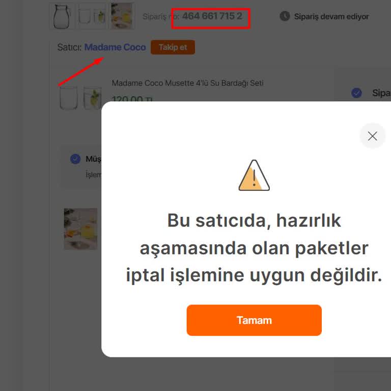 Sipariş İptali Hakkımın İhlali