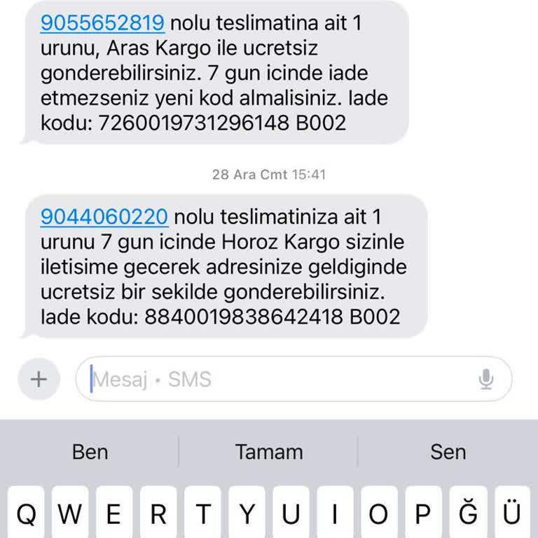 Horoz Lojistik İade Koduna Rağmen Ürünler Alınmadı 26494 TL Zarar