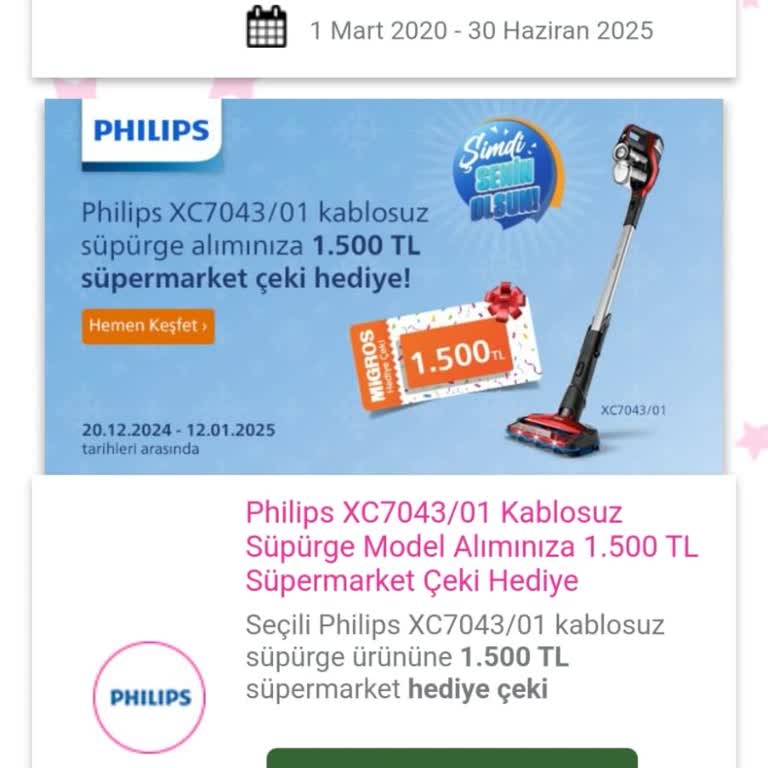 Hediye Çeki Bekleyişi: Philips Dikey Süpürge