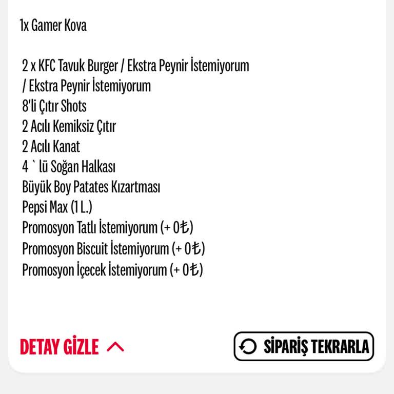 KFC Sipariş İptali Sonrası Para İadesi Sorunu