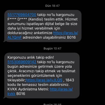 Aras Kargo Çekmeköy Şubesinin Yanıltıcı Teslimat Bildirimleri