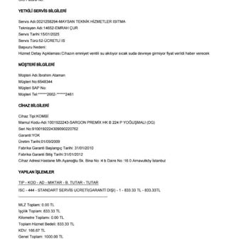 Yanıltıcı Servis Ücreti Ve Gereksiz Parça Değişimi