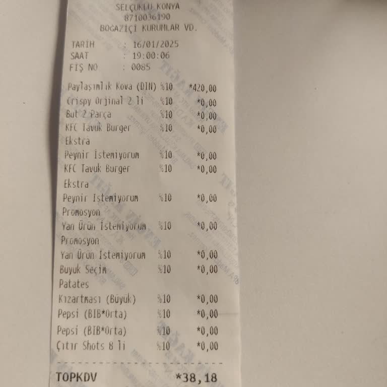 KFC Konya Şubesinde Hizmet Ve İletişim Sorunları