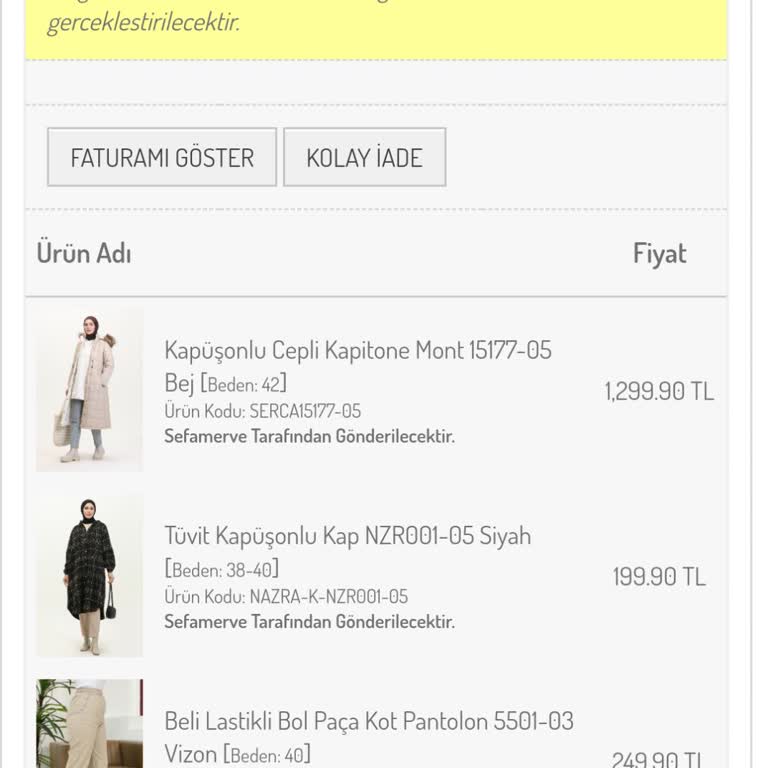 Sefamerve'den İade Edilen Ürünlerin Para İadesi Yapılmadı