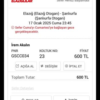 Öz Elazığlılar Otobüs Firmasının Müşteri Hizmetleri Ve Sorumluluk Eksikliği