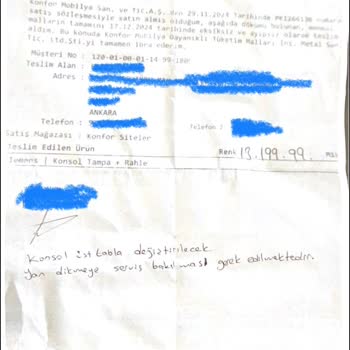 Konfor Mobilya'dan Aldığım Hatalı Konsolun Teslimat Sorunu