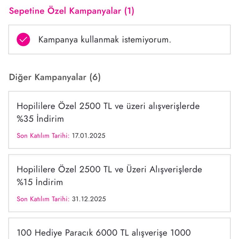 Boyner Hopi Uygulamasında Hediye Paracık Seçim Sorunu