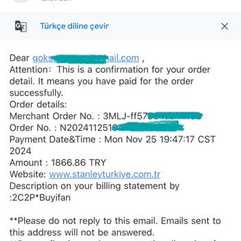 Stanley Türkiye Siparişi İçin İletişim Sorunu