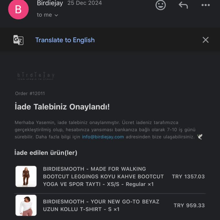 Birdiejay Alışverişinde İade Sorunu Ve İletişimsizlik