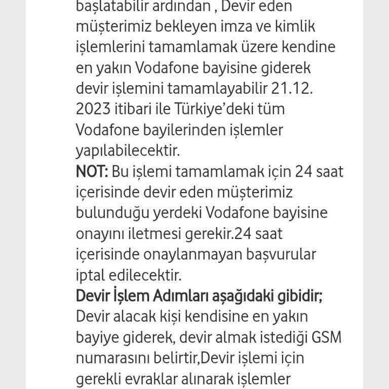 Vodafone Bayisinde Hat Taşıma Engeli