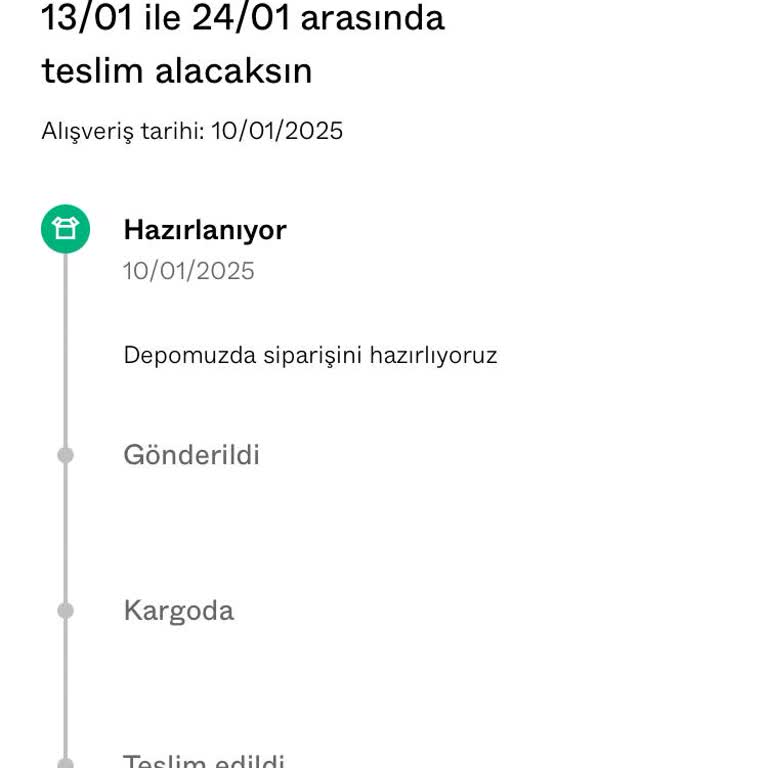 Siparişim Hazırlanıyor Olarak Görünüyor, İletişim Yok