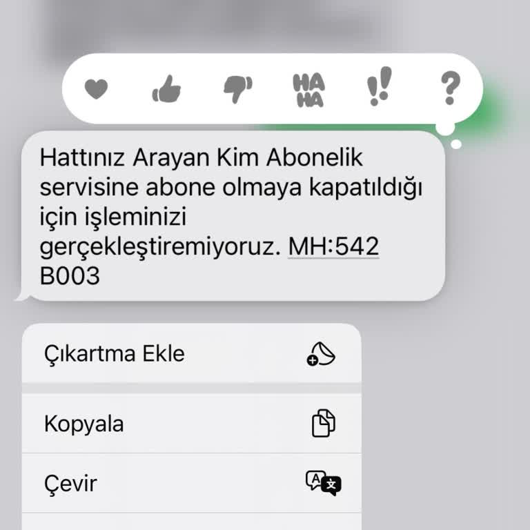 Vodafone Abonelik Servisi Mesaj Sorunu