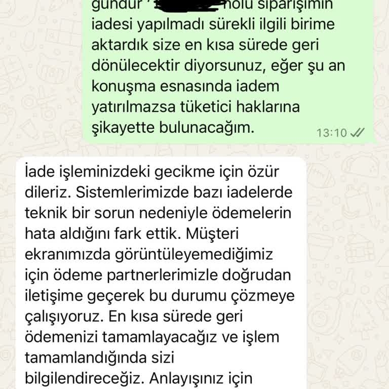 İade Sürecinde Yaşanan Gecikme Ve Müşteri Hizmetleri Sorunu