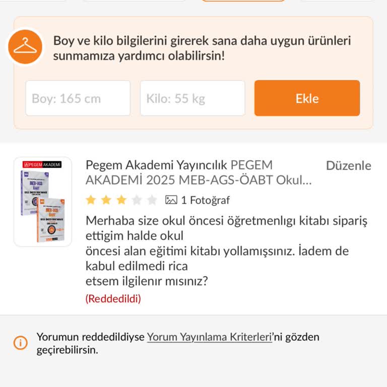 Yanlış Kitap Ve Reddedilen İade Sorunu
