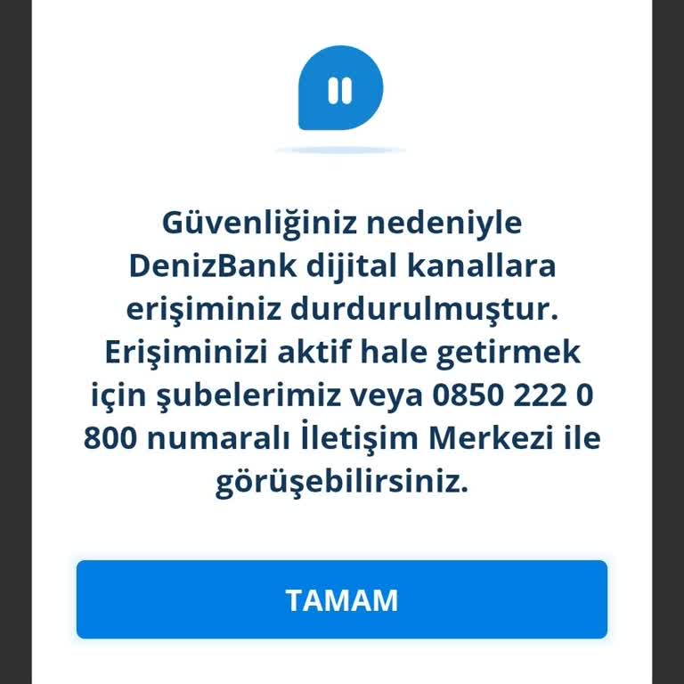 Denizbank Dijital Erişim Sorunu