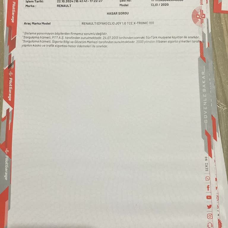 Araç Hasar Kaydı Hatası Ve Çözüm Talebi