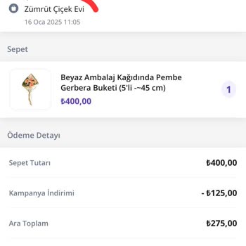 Getir Çarşı'da Çiçek Siparişi Sorunu Ve İade Mağduriyeti