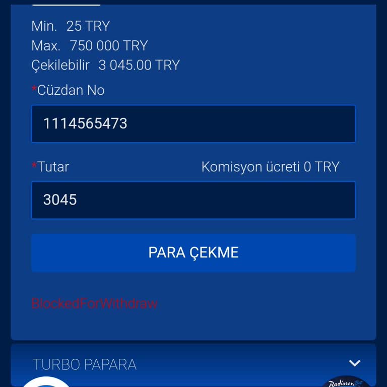 Radissonbet'te Kazanç Çekim Sorunu