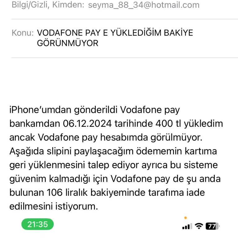 Vodafone Pay'de Kayıp Bakiye Sorunu