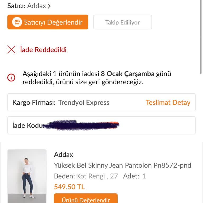 İade Edilmeyen Ürün Ve Geri Ödenmeyen Ücret