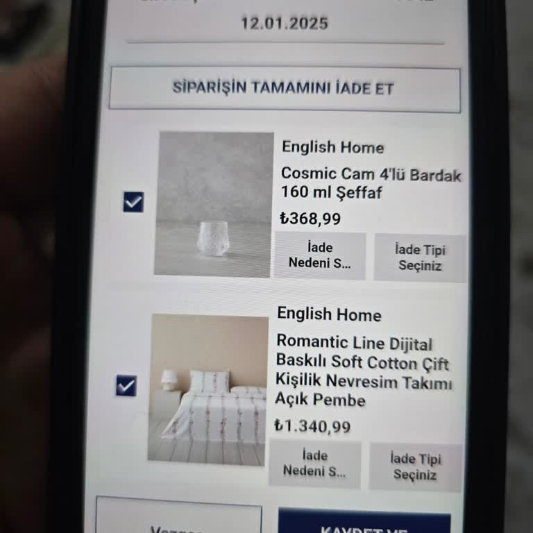 English Home İade Kargosunda Karşılaşılan Sorunlar