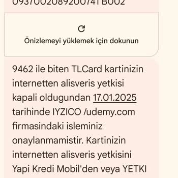 Udemy Yetkisiz Kart Kullanımı Tehlikesi