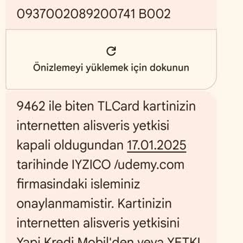 Udemy Yetkisiz Kart Kullanımı Tehlikesi