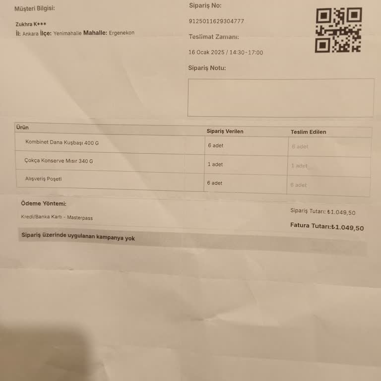 Eksik Et Teslimatı Ve Yanıltıcı Bilgilendirme Sorunu