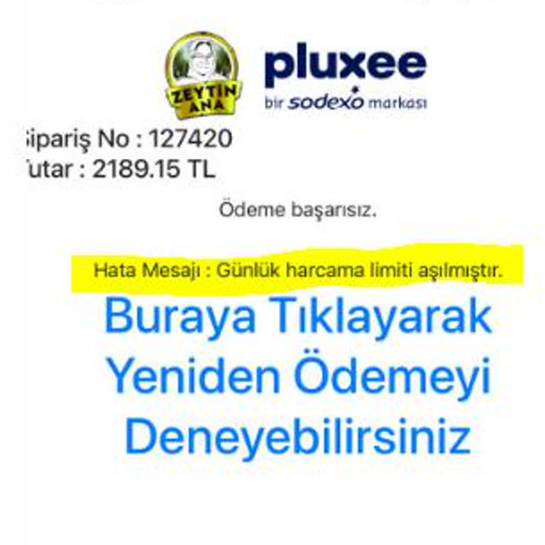 Sodexo Market Alışverişinde Günlük Limit Sorunu