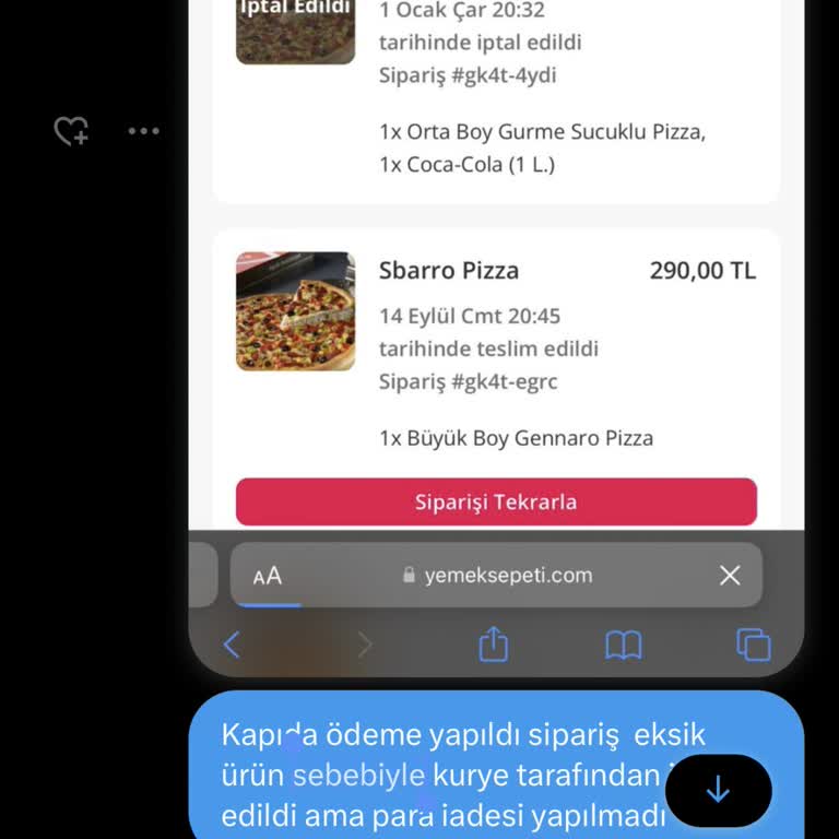 Eksik Ürün Ve İade Sorunu: Yemek Sepeti'nde Müşteri Mağduriyeti