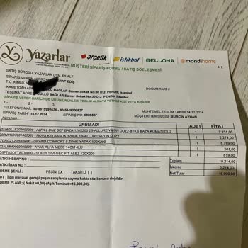 Baza Yatak Başlığı Teslimatında 33 Günlük Gecikme