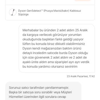 Yanlış Renk Ve Eksik Başlıklarla Gelen Dyson Ürünleri