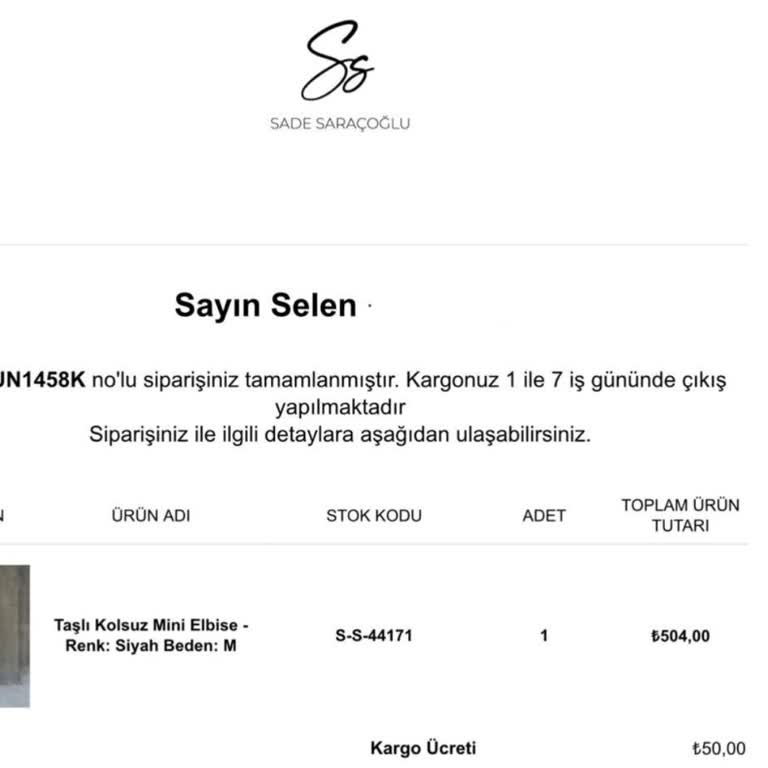 Sade Saraçoğlu'ndan Sipariş Sonrası Sessizlik
