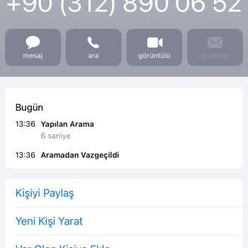 03128900652 numara tarafından gelen yanıltıcı arama!