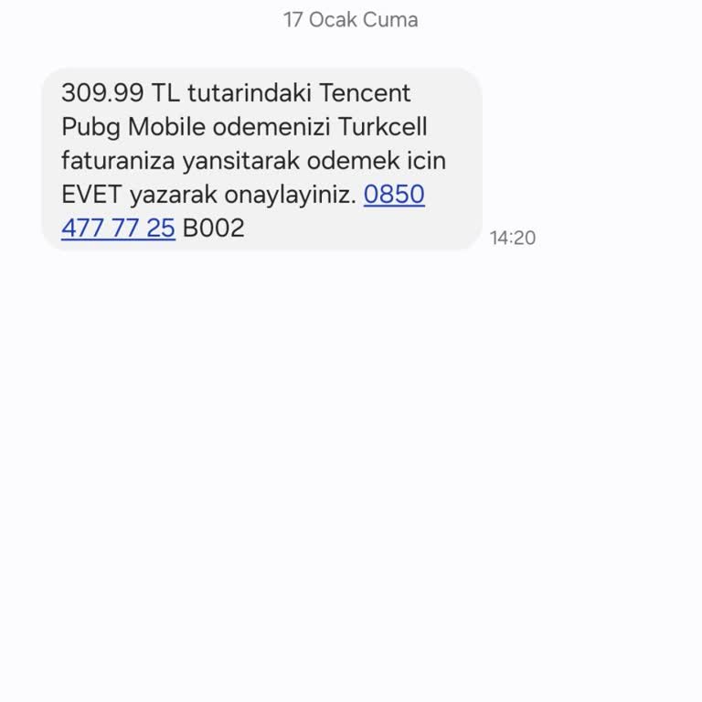 Turkcell Faturama Bilgim Dışında Eklenen PUBG Ücreti