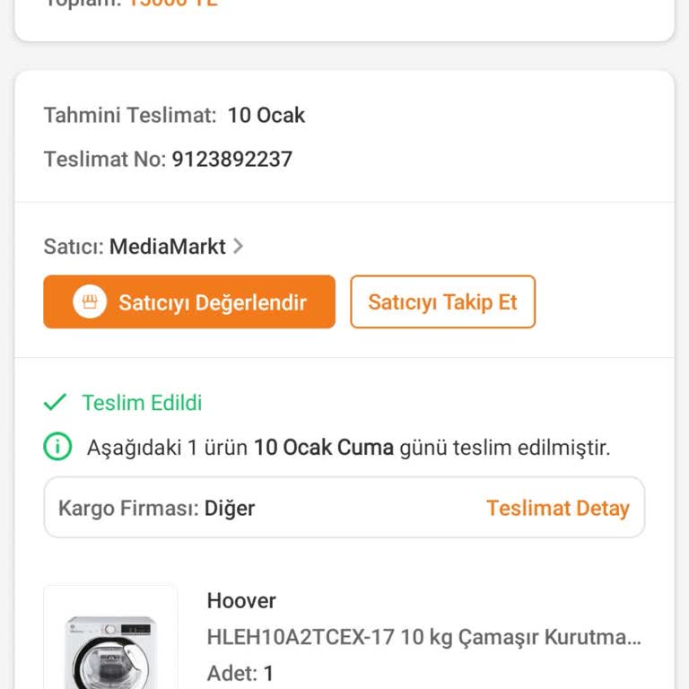 Yanlış Adrese Teslim Edilen Kurutma Makinesi Mağduriyeti