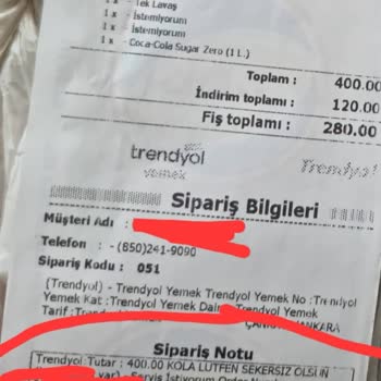 Sipariş Notlarının Dikkate Alınmaması