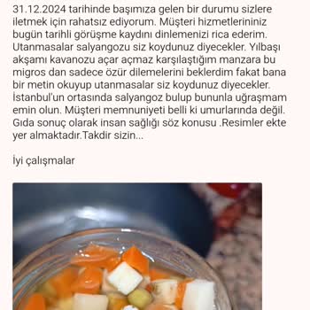 Migros'tan Gelen Şok: Garnitürden Salyangoz Çıktı