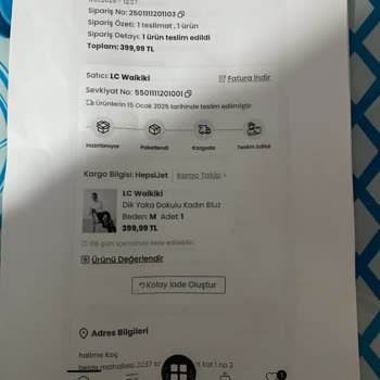 Yanlış Adrese Gönderilen Ürün Mağduriyeti