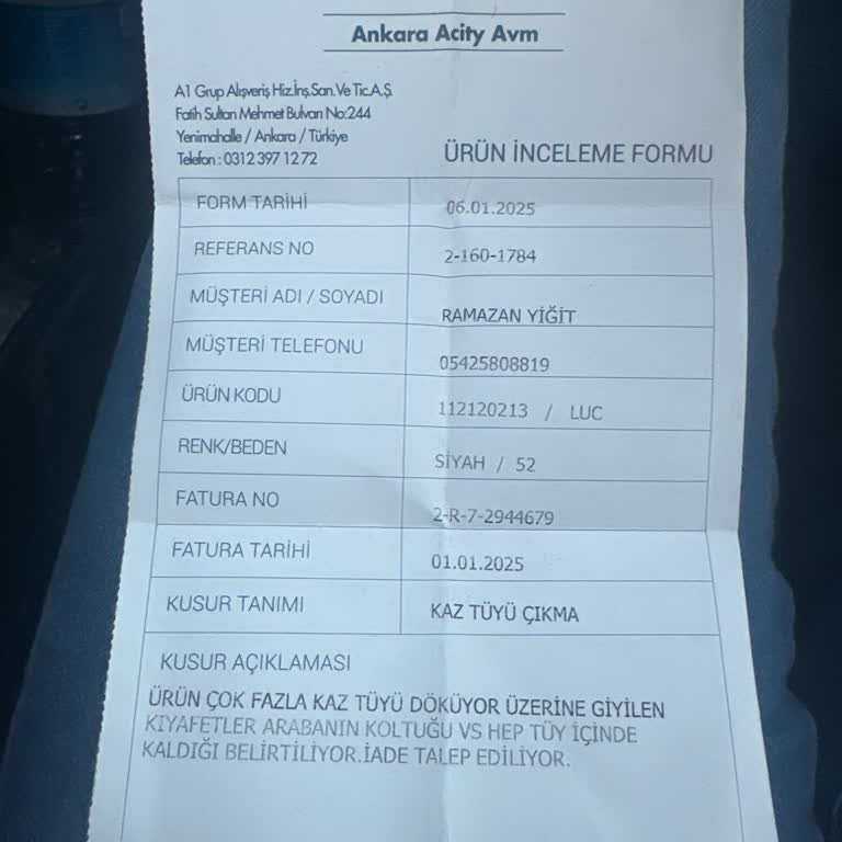 Lufian Montun Tüyleri Fışkırıyor Müşteri Hatası Deniyor