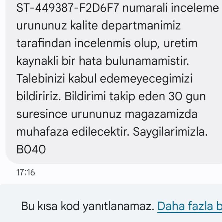 Colin's Ürün Kalitesi Ve Müşteri Hizmetleri Hayal Kırıklığı