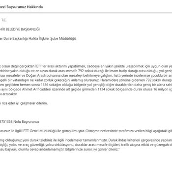 Esenyurt ES4 Hattı İçin Durak Talebi Cevapsız Kaldı