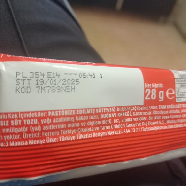 Kinder Süt Dilimi Ürünlerinin Raf Ömrü Hakkında Endişe