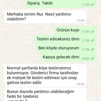 Köye Teslimat Sorunu Ve Ekstra Ücret Talebi