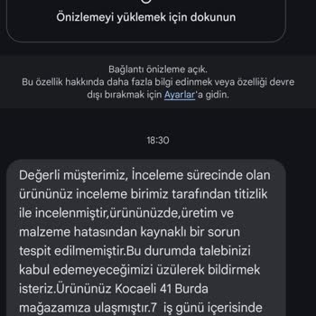 Fermuar Sorunu Ve Yetersiz Müşteri Hizmeti