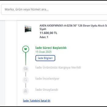 Hasarlı TV Ve İade Sürecinde Çözülmeyen Sorunlar