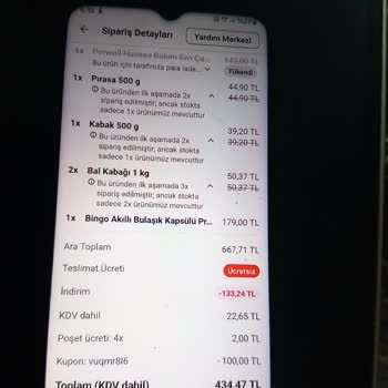 Eksik Ürünler Ve İade Sorunu: Yemek Sepeti Siparişinde Hayal Kırıklığı