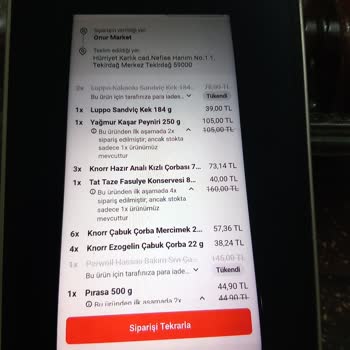 Eksik Ürünler Ve İade Sorunu: Yemek Sepeti Siparişinde Hayal Kırıklığı