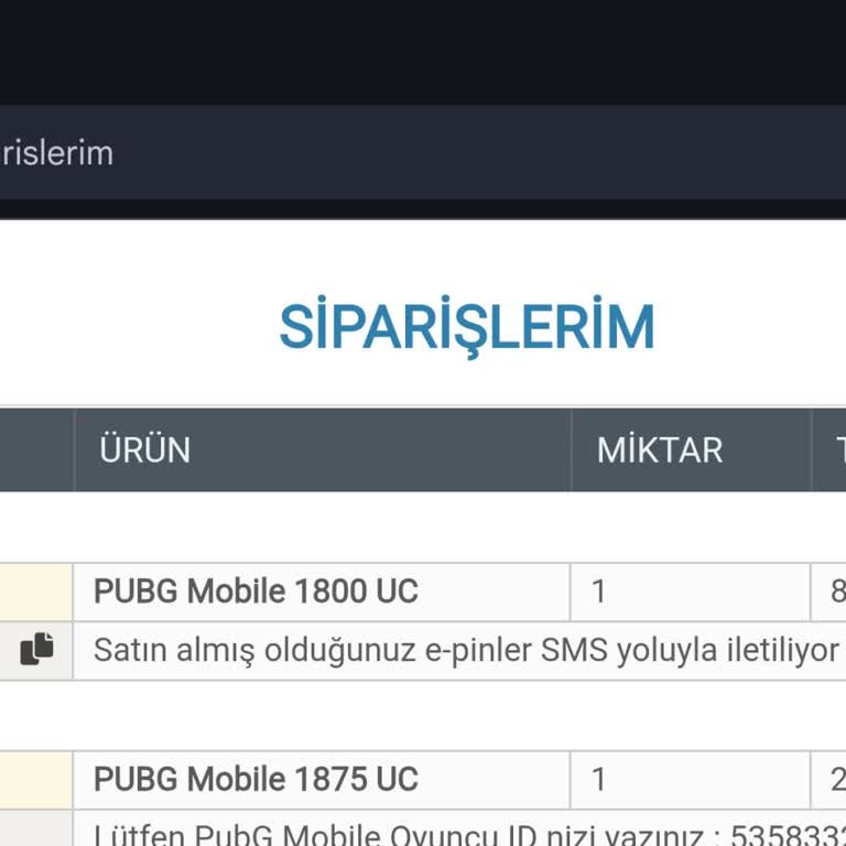 Gönderilmeyen PUBG UC Ve İletişimsizlik Sorunu